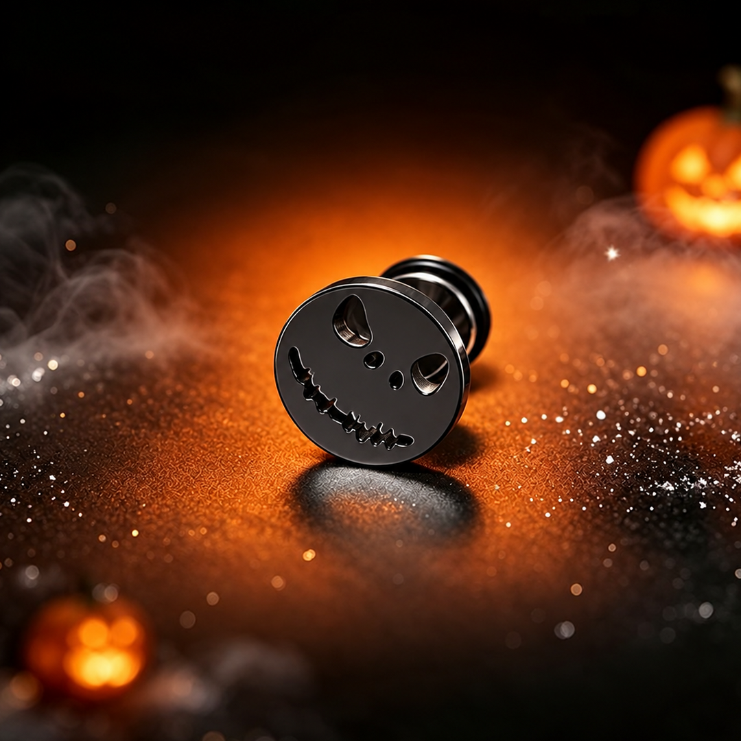 The Pumpkin King Stud Earrings - Black