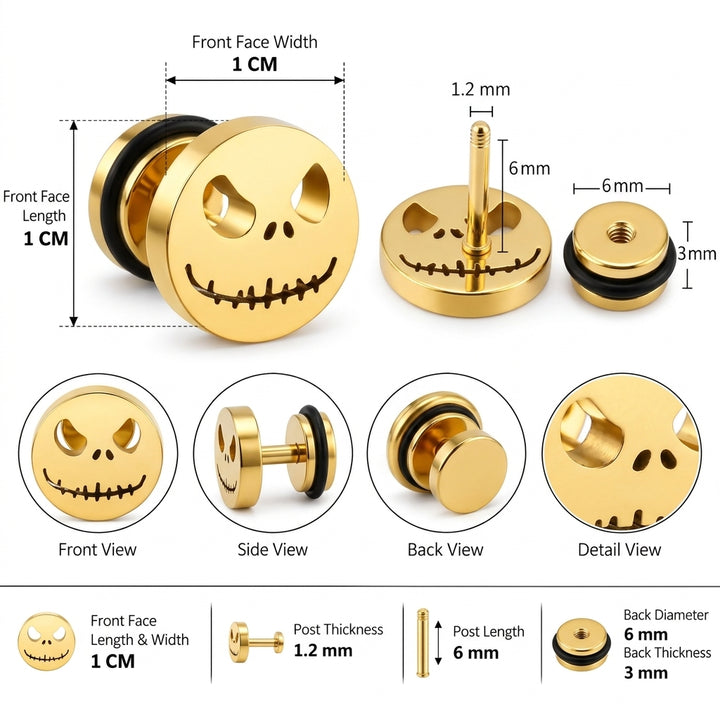 The Pumpkin King Stud Earrings - Gold