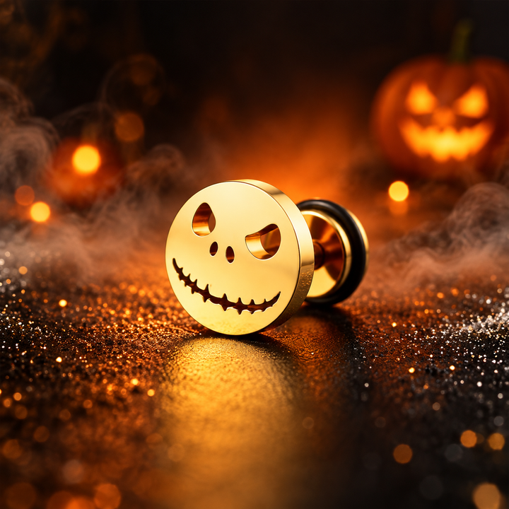 The Pumpkin King Stud Earrings - Gold
