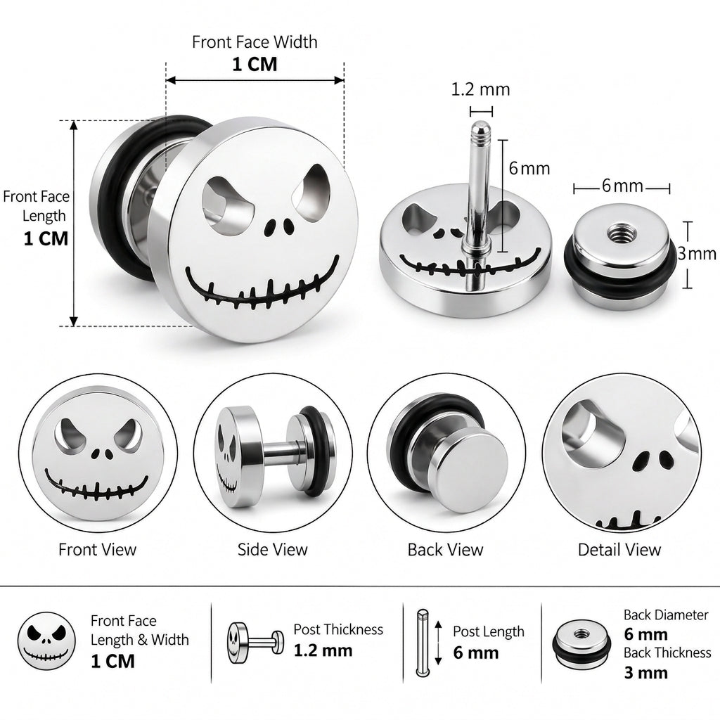 The Pumpkin King Stud Earrings - Silver