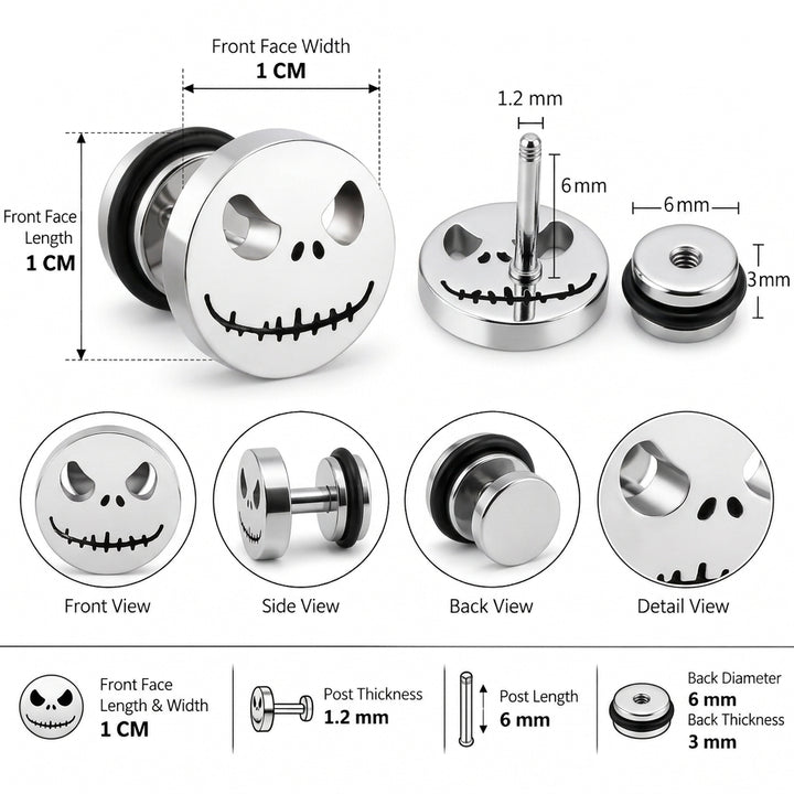 The Pumpkin King Stud Earrings - Silver