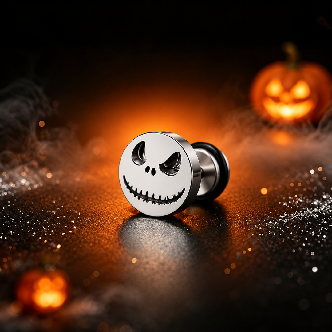 The Pumpkin King Stud Earrings - Silver