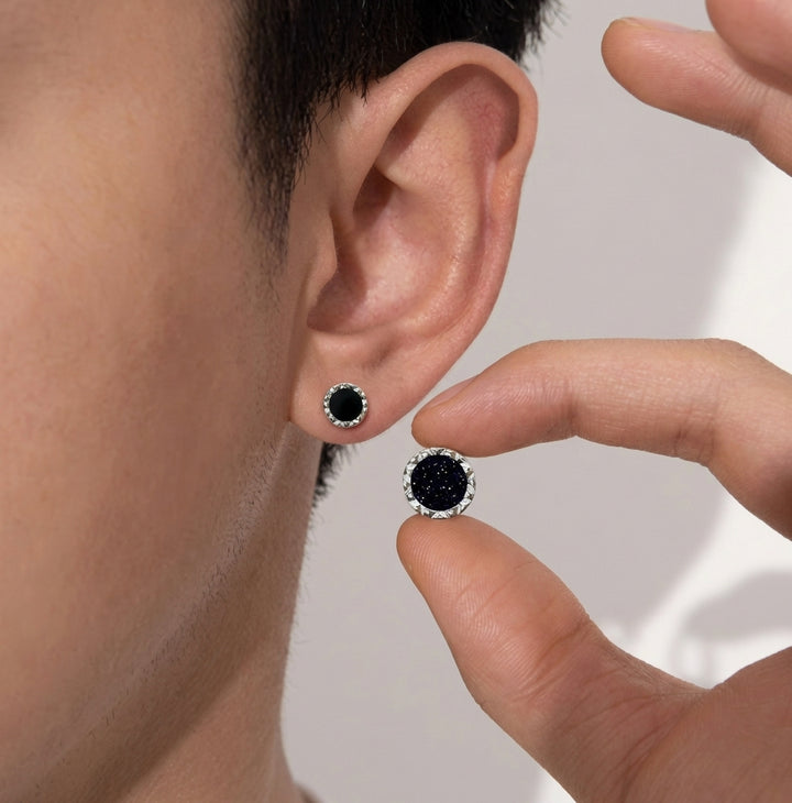 Black Beaten Studs