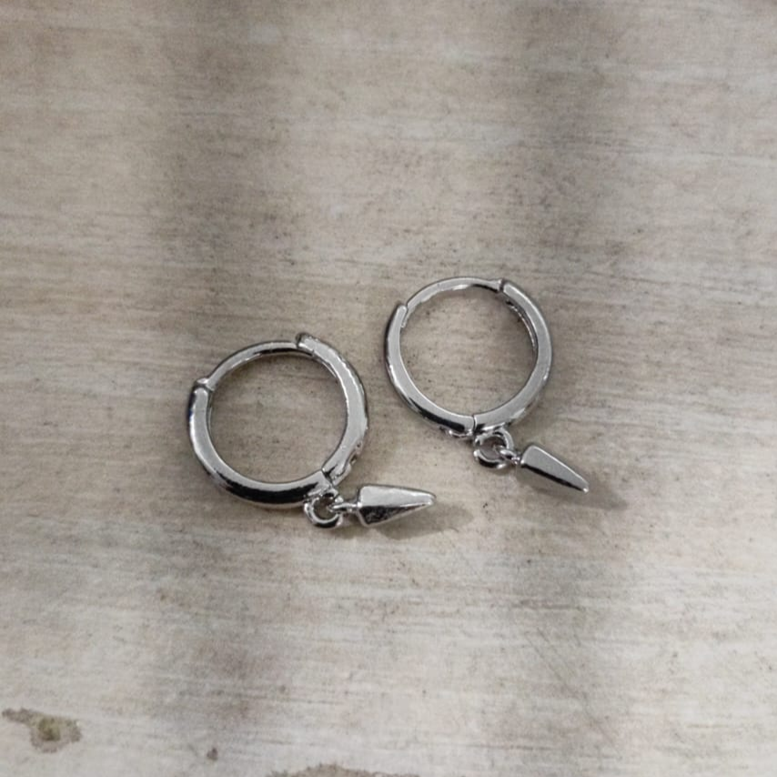 Silver Sharp  Loop Hoop Earrings | Salty