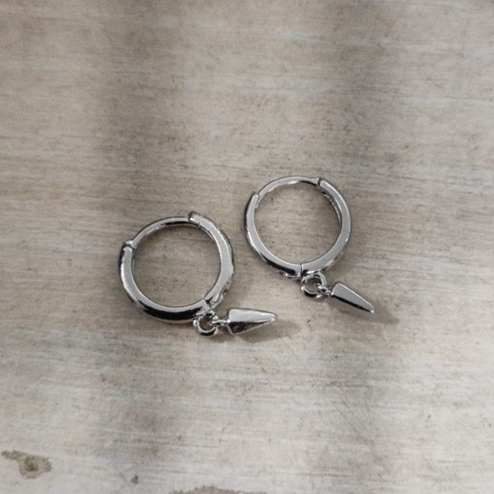Silver Sharp  Loop Hoop Earrings | Salty