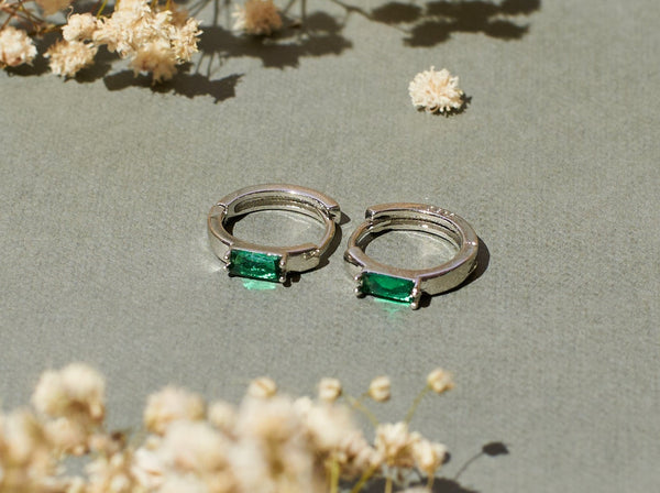 Classic Round Emerald Earrings