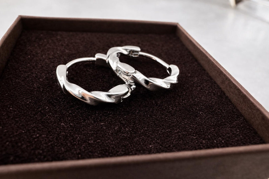 Rock On Silver Hoops