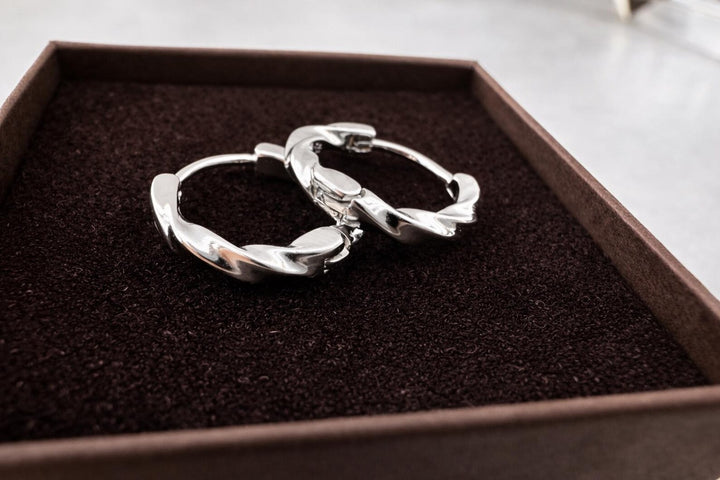 Rock On Silver Hoops