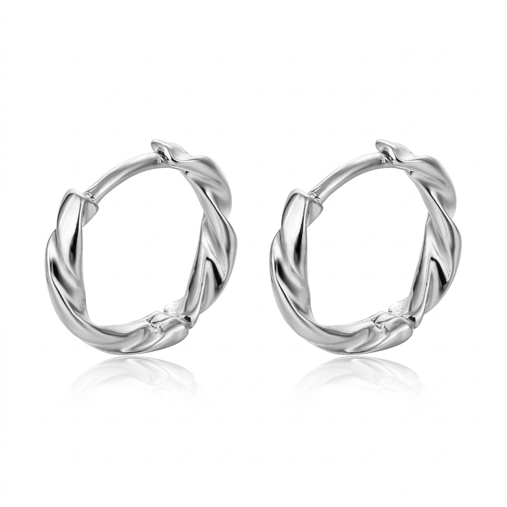 Rock On Silver Hoops