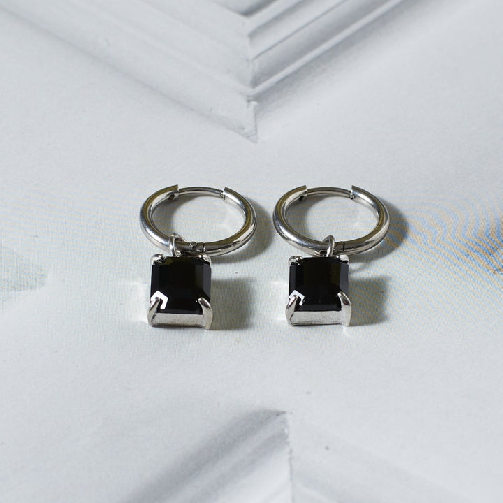 Chic Noir Silver Earrings | Salty