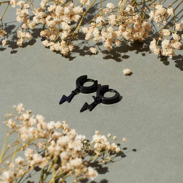 Thunderstorm Earrings  - Black