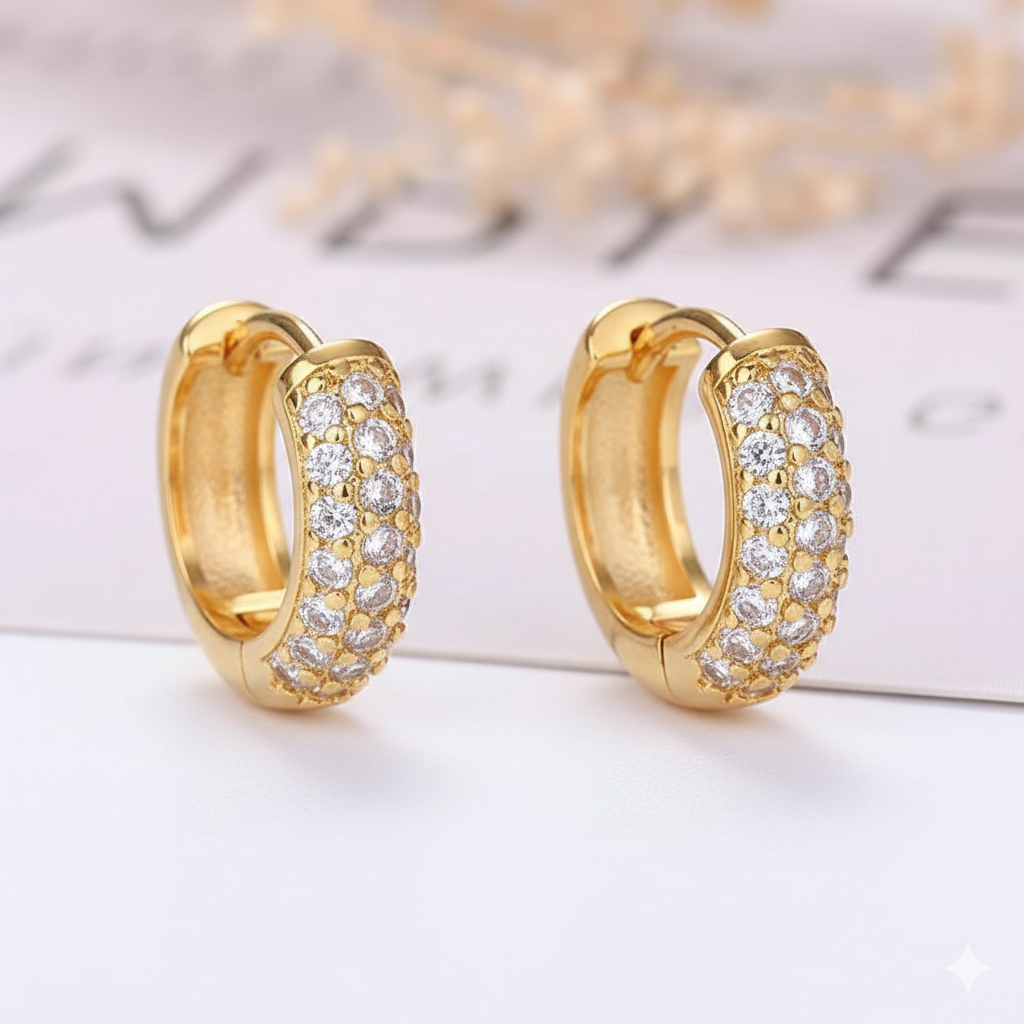 Modern Diamond Gold Earrings