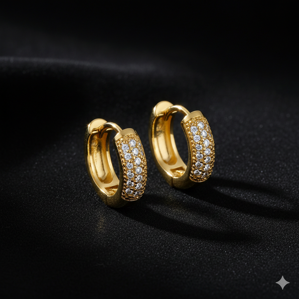 Modern Diamond Gold Earrings