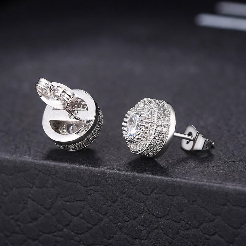 Diamond Silver Tidbit Earrings - Salty Accessories