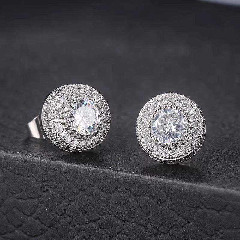 Diamond Silver Tidbit Earrings - Salty Accessories