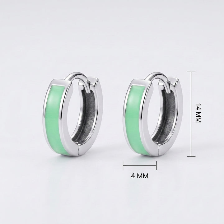 Sky Silver Hoop - Light Green