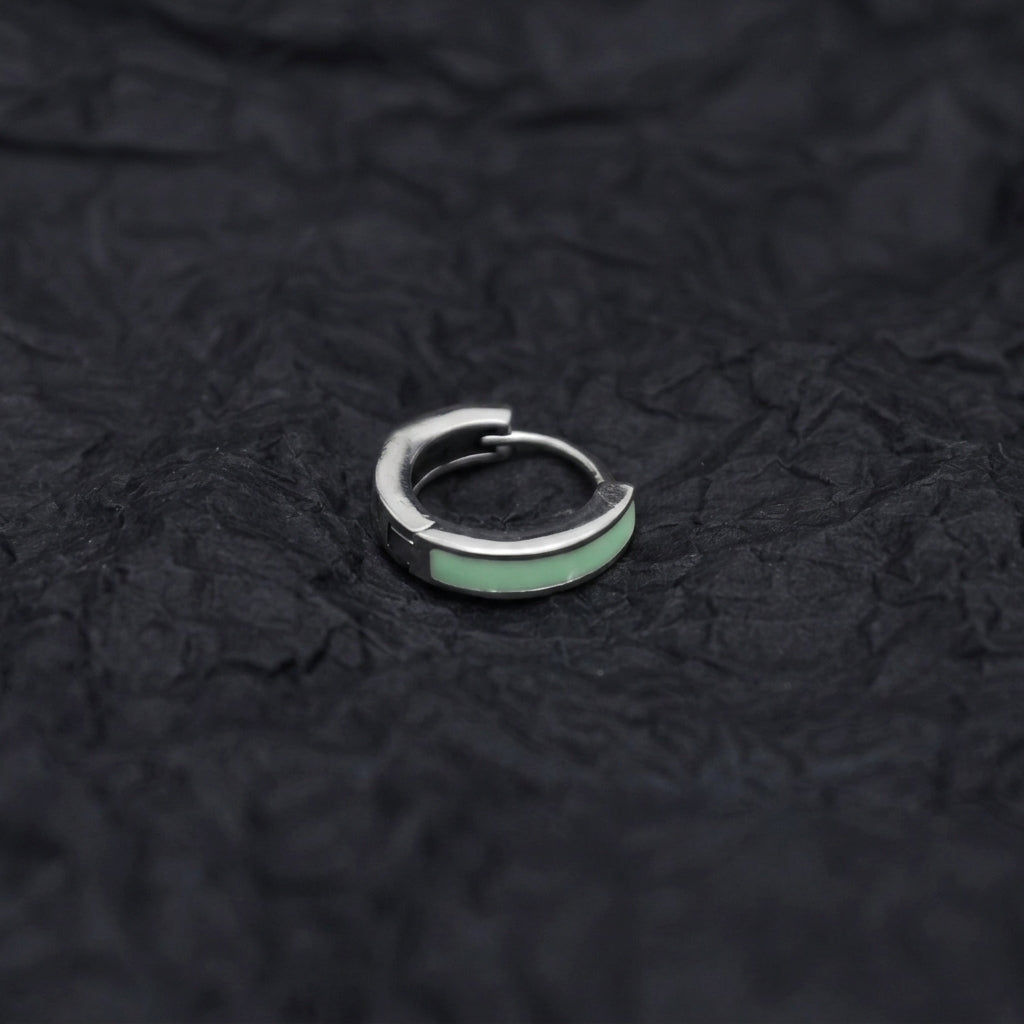 Sky Silver Hoop - Light Green