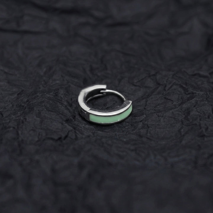 Sky Silver Hoop - Light Green