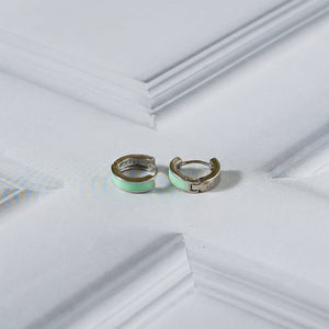 Sky Silver Hoop - Light Green