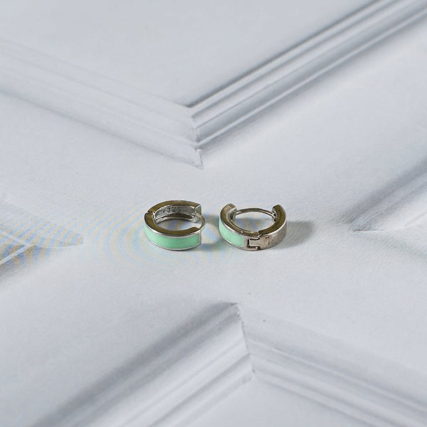 Sky Silver Hoop - Light Green
