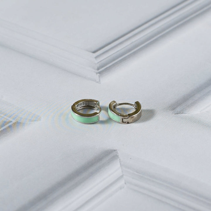 Sky Silver Hoop - Light Green