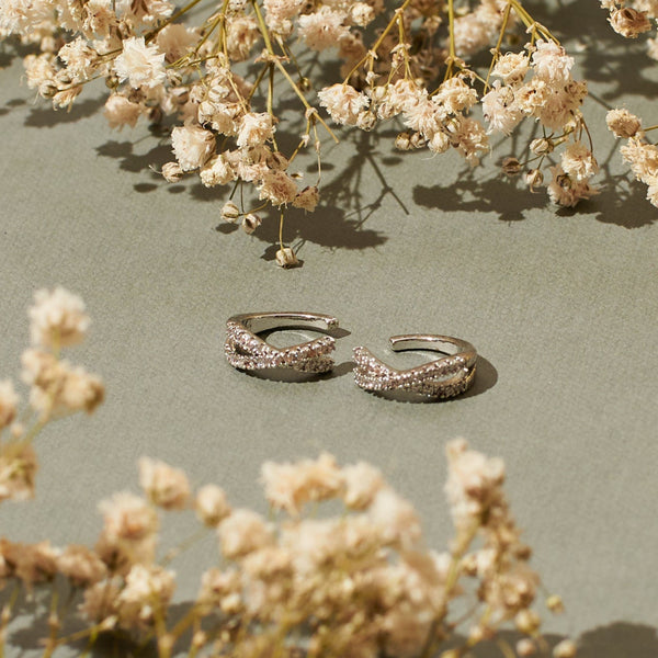 Silver Cross Open Hoops