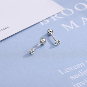 Atlas Stone Silver Stud Earrings | Salty