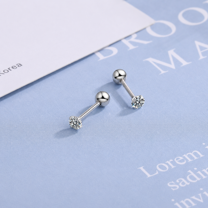 Atlas Stone Silver Stud Earrings | Salty