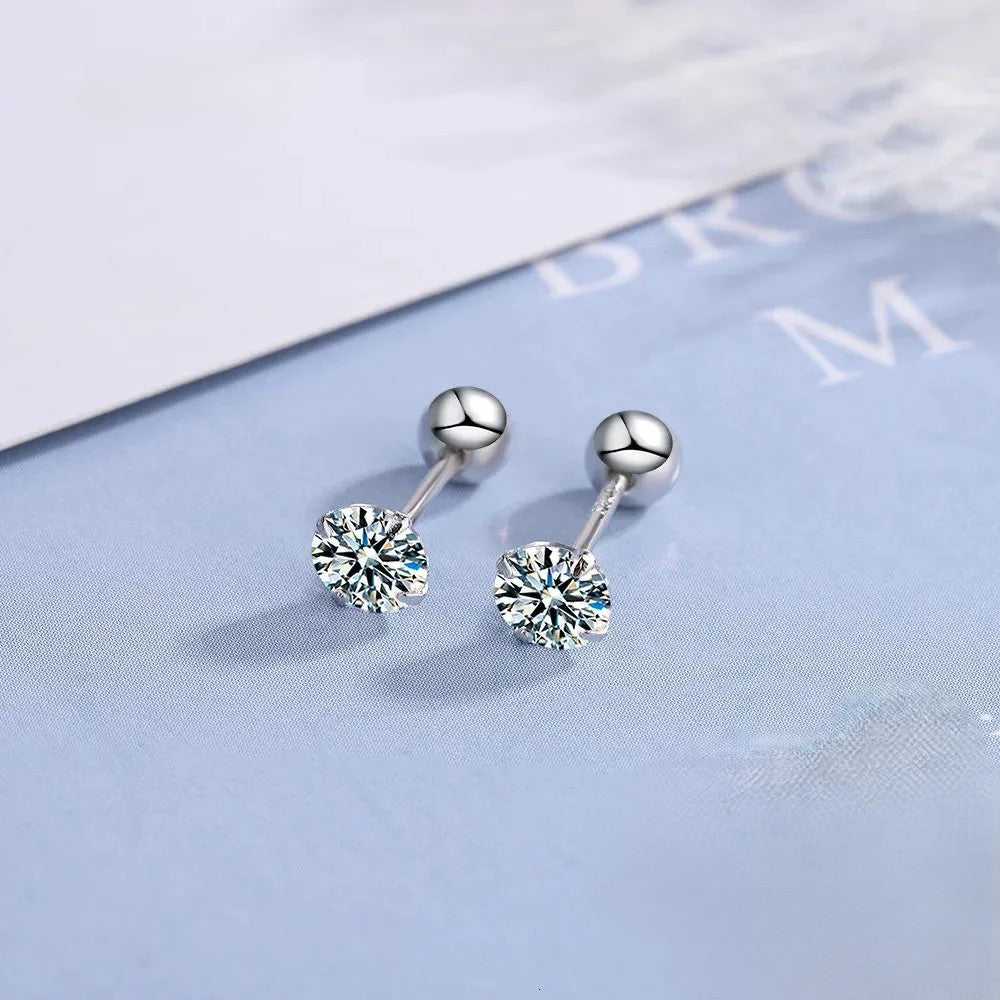 Atlas Stone Silver Stud Earrings | Salty