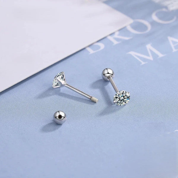 Atlas Stone Silver Stud Earrings