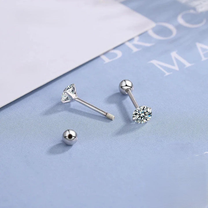 Atlas Stone Silver Stud Earrings | Salty
