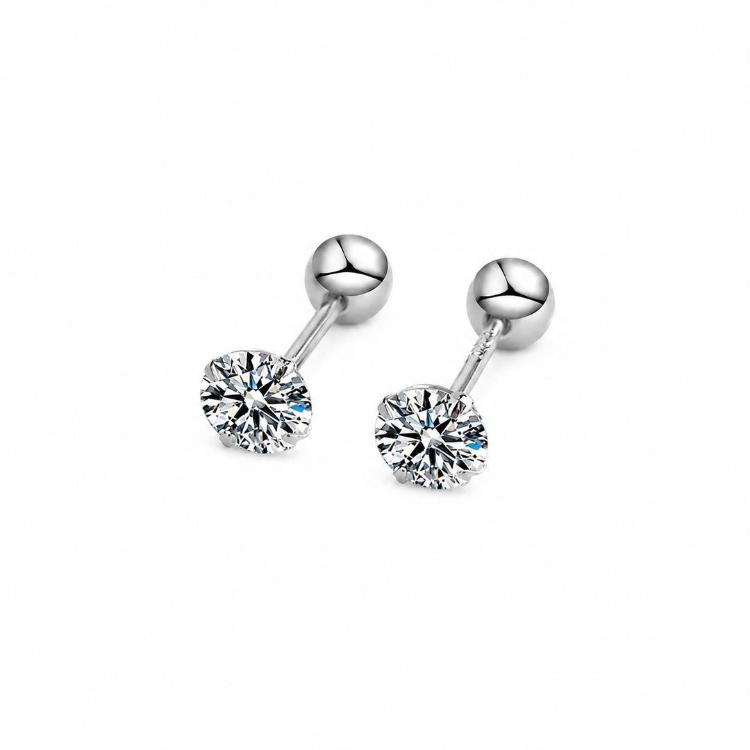 Atlas Stone Silver Stud Earrings | Salty