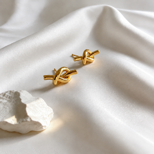 Mariner Knot Golden Stud Earrings | Salty