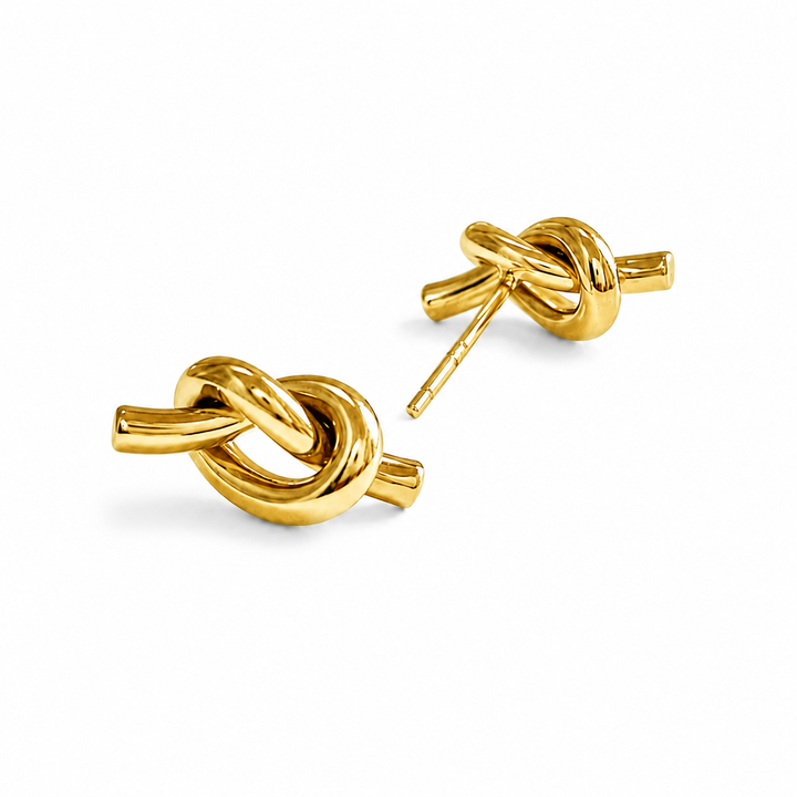 Mariner Knot Golden Stud Earrings | Salty