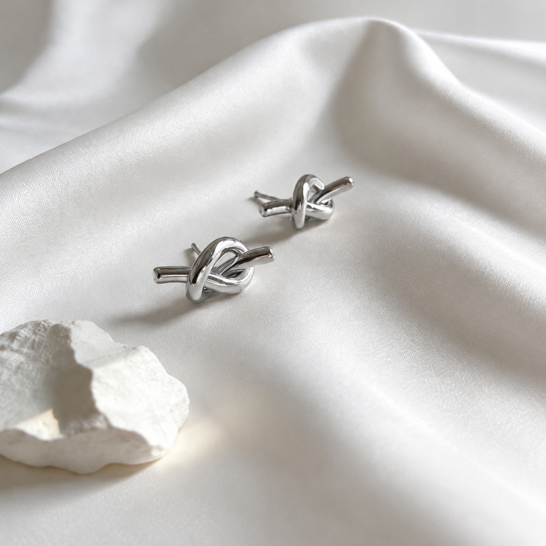 Mariner Knot Silver Stud Earrings