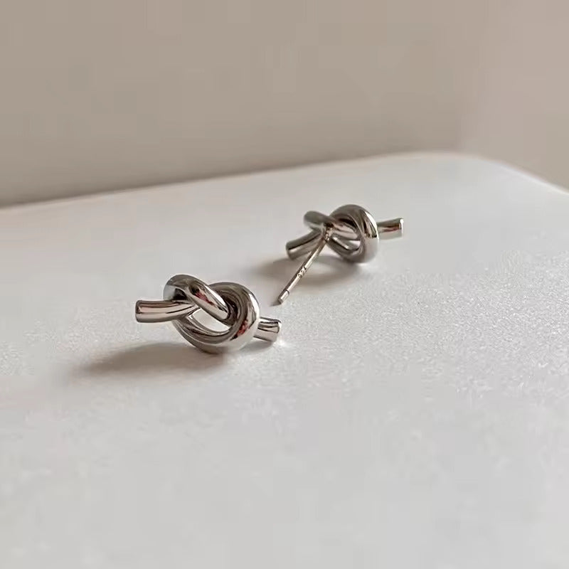 Mariner Knot Silver Stud Earrings