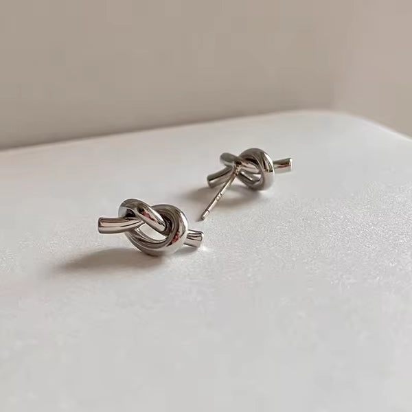 Mariner Knot Silver Stud Earrings