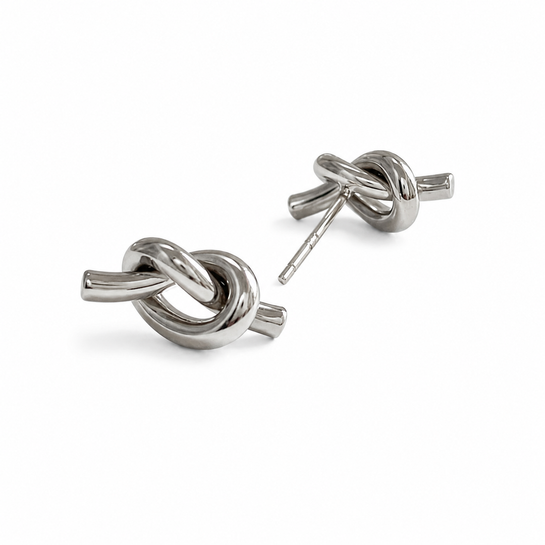 Mariner Knot Silver Stud Earrings