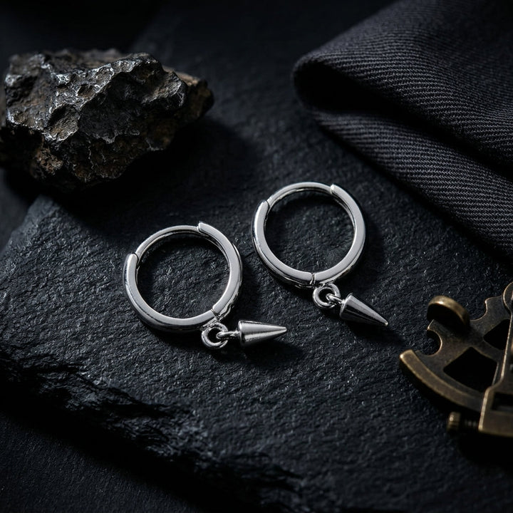 Silver Sharp  Loop Hoop Earrings | Salty