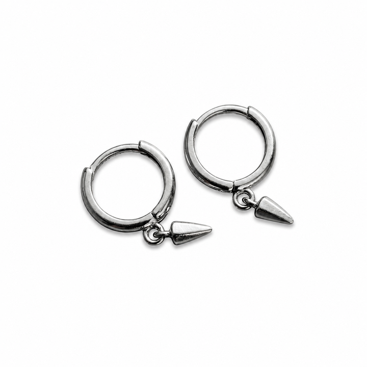Silver Sharp  Loop Hoop Earrings | Salty