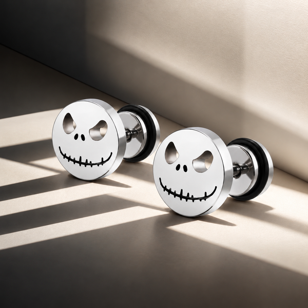 The Pumpkin King Stud Earrings - Silver