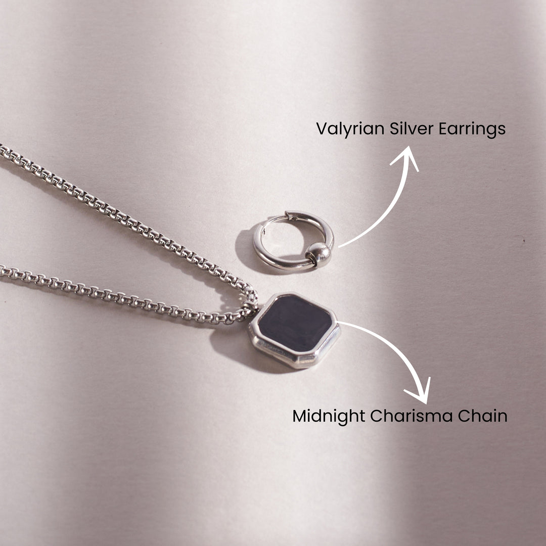 Dark Aura Midnight Chain and Hoop Set