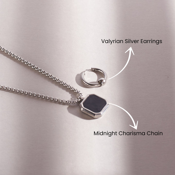 Dark Aura Midnight Chain and Hoop Set