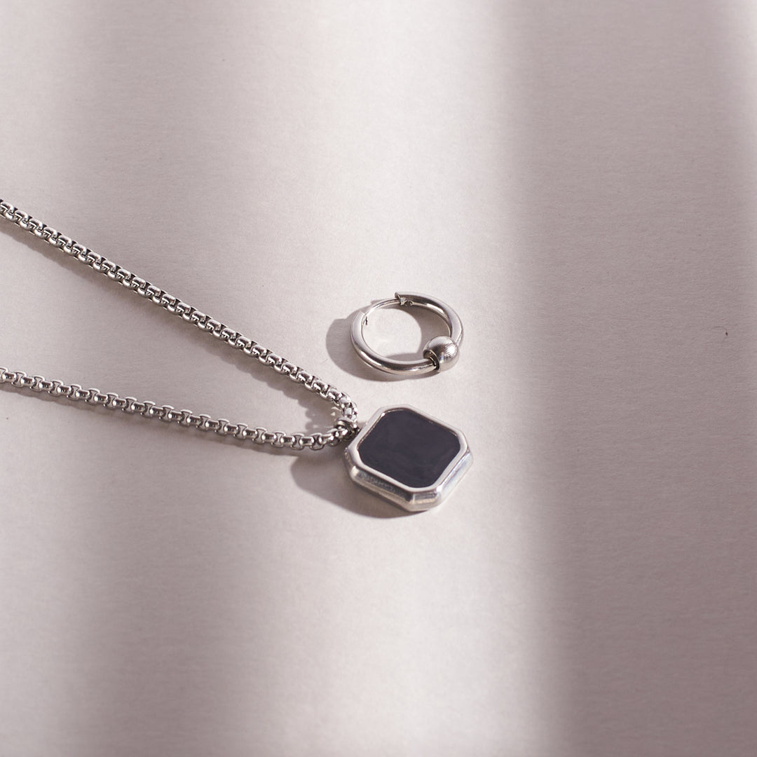 Dark Aura Midnight Chain and Hoop Set