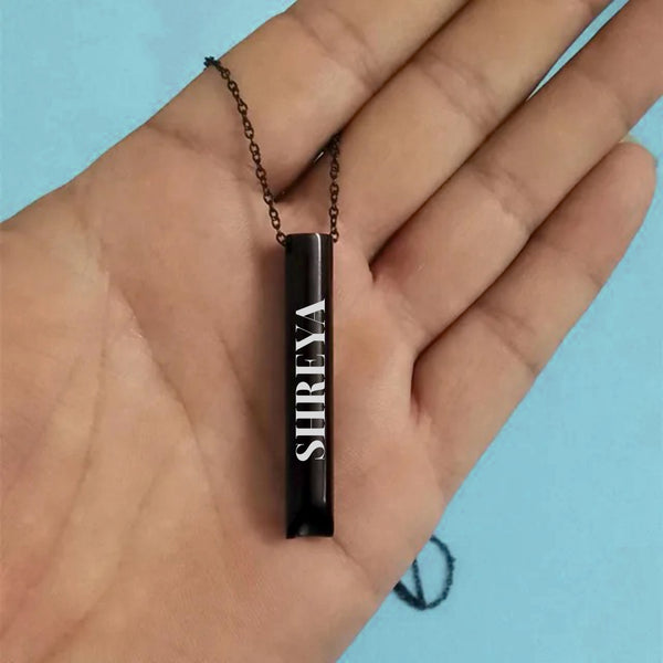 Personalised Polished Prism Pendant