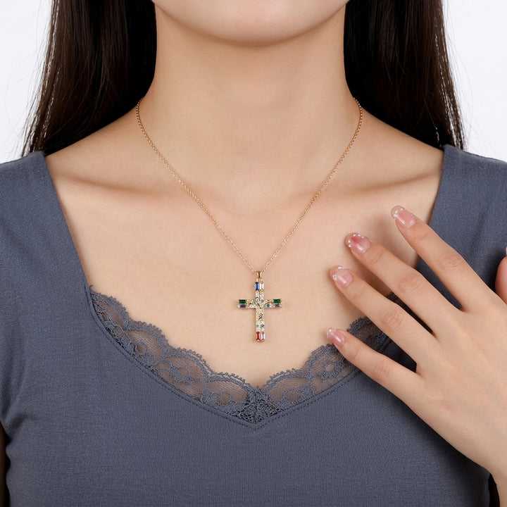 Crystal Cross Of Light Necklace - Multi