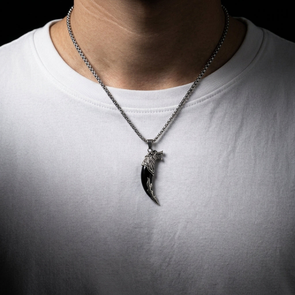 Black Lion Teeth Locket