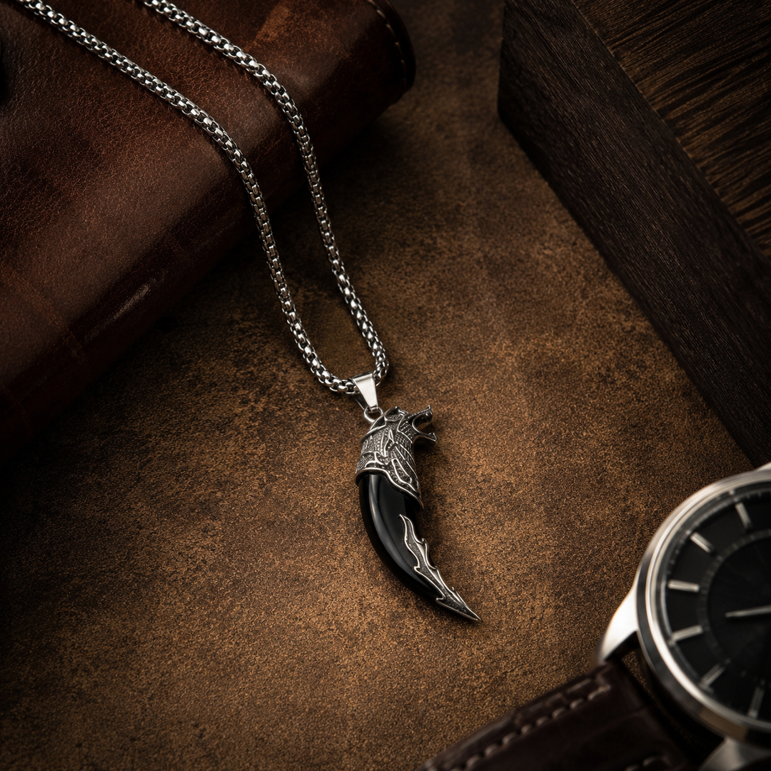Black Lion Teeth Locket