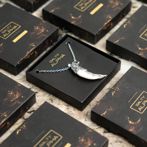 White Lion Teeth Locket