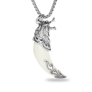 White Lion Teeth Locket - Salty Accessories